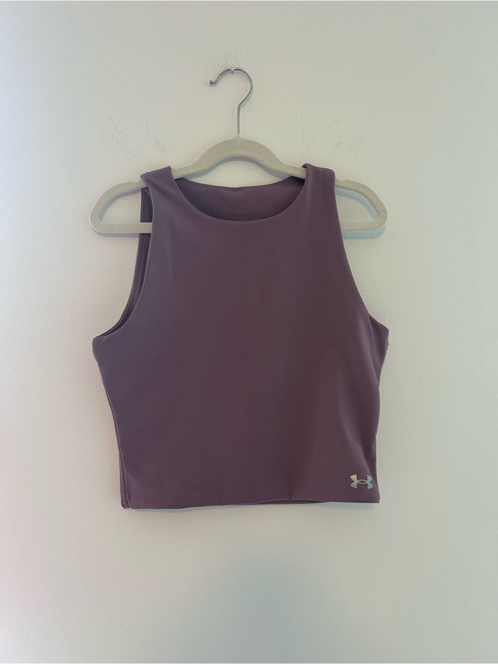Under Armour Mauve High-Neck Cropped Workout Tank